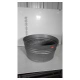 Galvanized Washtub No. 2 silver painted some