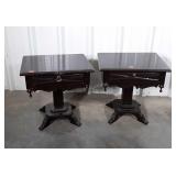 Pair of End Tables, nice parlor design column