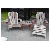 Four pc wooden Adirondack lot