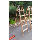 Six foot wooden step ladder