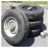 Set of 4 Trailer Tires and Wheels. 8 lug wheels