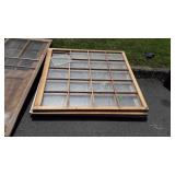 4 Large window sills, wood framed 20 pane glass