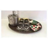 Barware - ice bucket / bottle holder with 6 shot