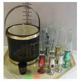 Barware - ice bucket, cordial glasses, shot glass,