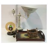 Home decor - rooster serving tray, tole painted