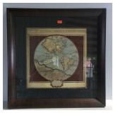 Framed picture of map- Nova Totius Terrarum Orbis