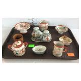 Asian painted china - shakers, salt dips, mini