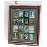 Framed Phil Rizzuto baseball cards by comic