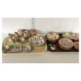 Asian painted china, 2 trays full - mini teapots,