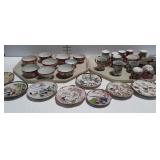 Miscellaneous painted China, cups and saucers,