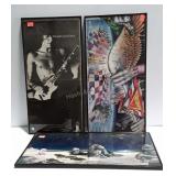 Three framed album covers the best of Jeff Beck,