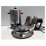 Vintage appliance lot percolator and waffle