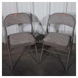 Pair of Folding chairs metal framed with padded