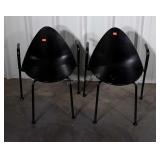 Two Chairs, black contemporary styling wooden