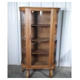 Oak Bow China Cabinet. Curved side glass flat