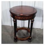 Side Table. Modern design 20" leather drum top
