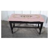 Piano Bench with needlepoint Seat 36" long