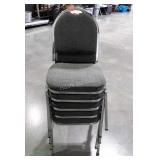 Five Stackable Lobby Chairs, gray fabric
