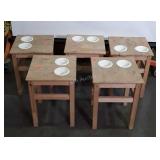 Five End Table Stands with built in cup holders.