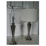Pair of chrome finished table lamps, but only
