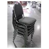 Five Stackable Lobby Chairs, gray fabric
