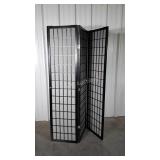 Divider Screen 3 panels fabric lined Asian themed