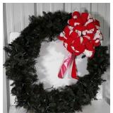 Christmas Wreath 42" lighted with tissue craft