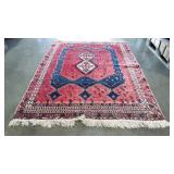 Ornt. Wool Area Rug, deep red with some corner