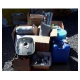 Skid lot, includes pillow, water jug, Christmas
