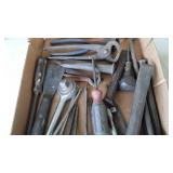 Flat of hand tools including screwdrivers,,