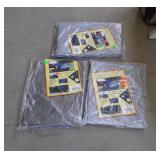 Group of three camco poly tarps sizes 6x8, 8x10