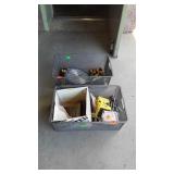 Two mesh baskets with misc tools, and nails for