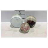 3 Glass paper weights