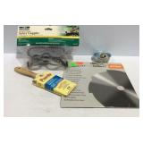 Garage items - Stihl saw blade, Purdy paint brush,