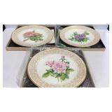 3 Collector plates - Boehm bone china with floral