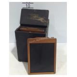 Vintage box camera with film plates by Cyclone Sr.