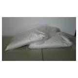 Pair of bed pillows, wipe able material.