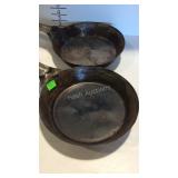 2 Tin skillets, 10", L & C Mfg. Co. #54