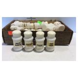Milk glass spice jars