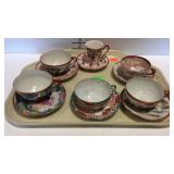 6 Asian theme cups & saucers