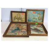 4 Decor wall prints with children scenes