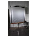 Projection Screen frame leg set shows some aging