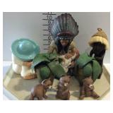 Decor - tribal art, Indian, & Mexican statues,