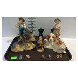 Figurines - dogs, cat, and people