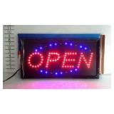 Electric LED "OPEN" sign, new in box. 19"×10".