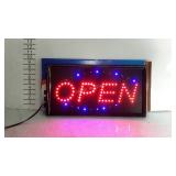 Electric LED "OPEN" sign, new in box. 19"×10".