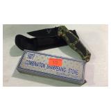 Sharpening stone & pocket knife with case