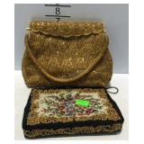 2 Evening bags - 1 tapestry, and 1 beaded