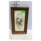 Decor framed bird print - 5-1/2 x 9-1/2"