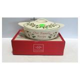Lenox "Holiday" pattern 9" double handled covered